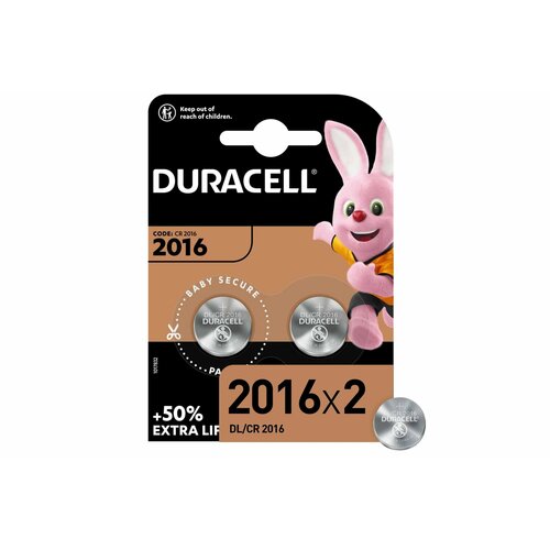 Duracell Литиевые батарейки Duracell, 2016 3V 2шт Б0037271 элемент питания литиевый cr dl 2016 bp 2 блист 2шт duracell б0037271 2 упак