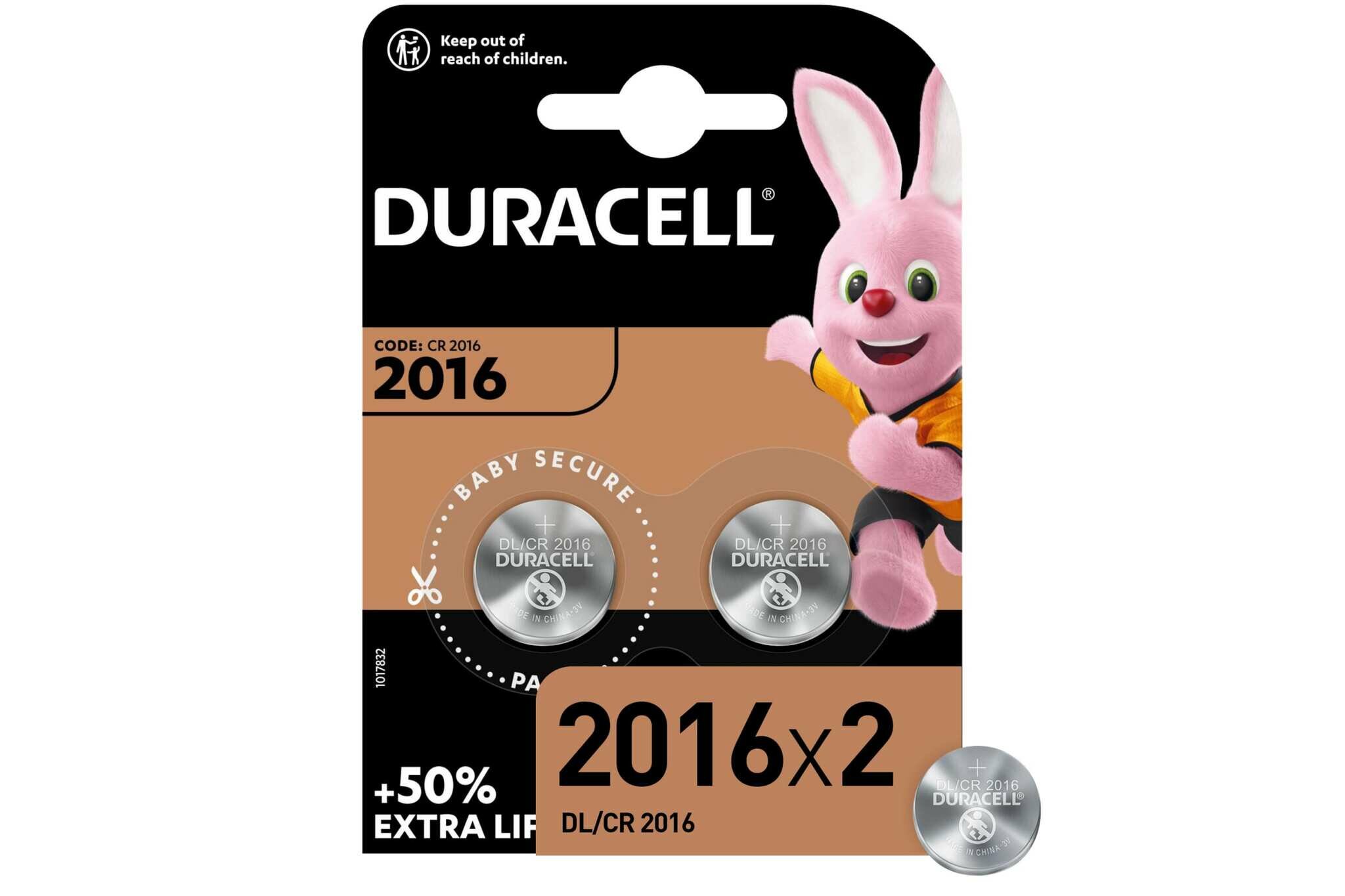 Duracell Литиевые батарейки Duracell 2016 3V 2шт Б0037271