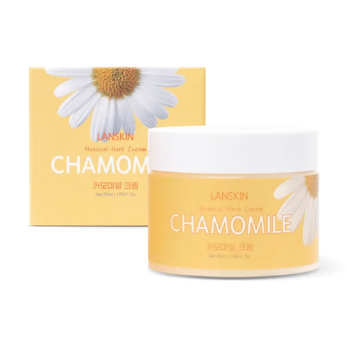 LanSkin Natural Herb Chamomile Cream Успокаивающий крем для лица с экстрактом ромашки 50 мл тонер для лица с экстрактом ромашки lanskin chamomile natural herb toner 250 мл