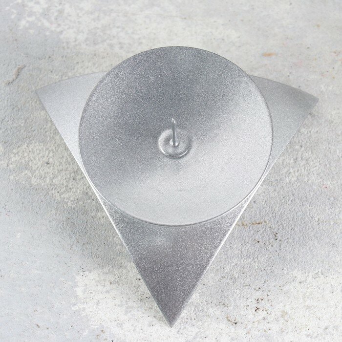 Подсвечник "Звездочка" металл на одну свечу, 9х3,5 см, серебро
