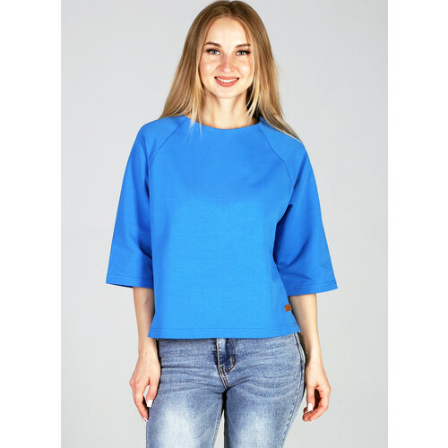 Футболка SILVER HANDS, футер, однотонная, трикотаж, дышащий материал, размер 52(XXL), синий