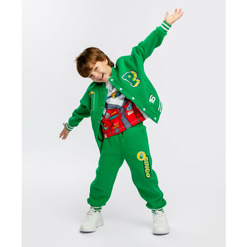 фото Брюки button blue, размер 98, зеленый