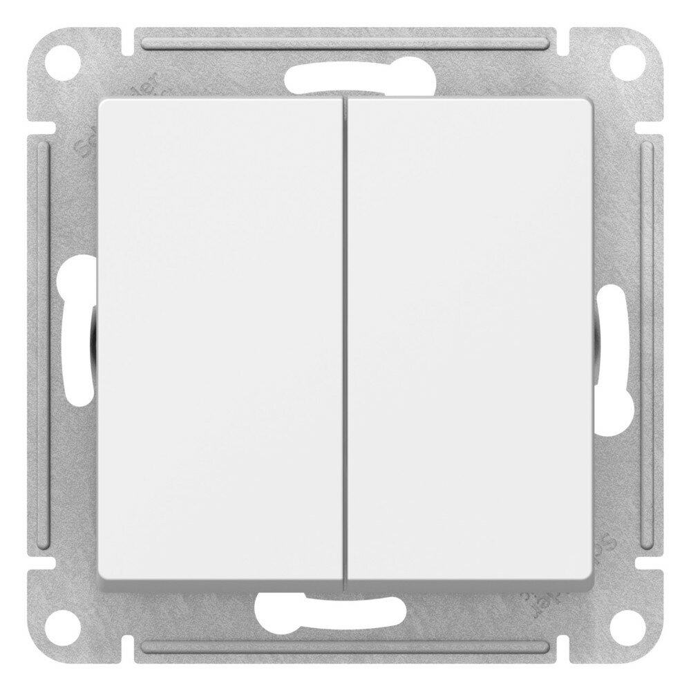 AtlasDesign Белый Переключатель 2-клавишный перекрестный 2 x сх. 7 10АХ механизм