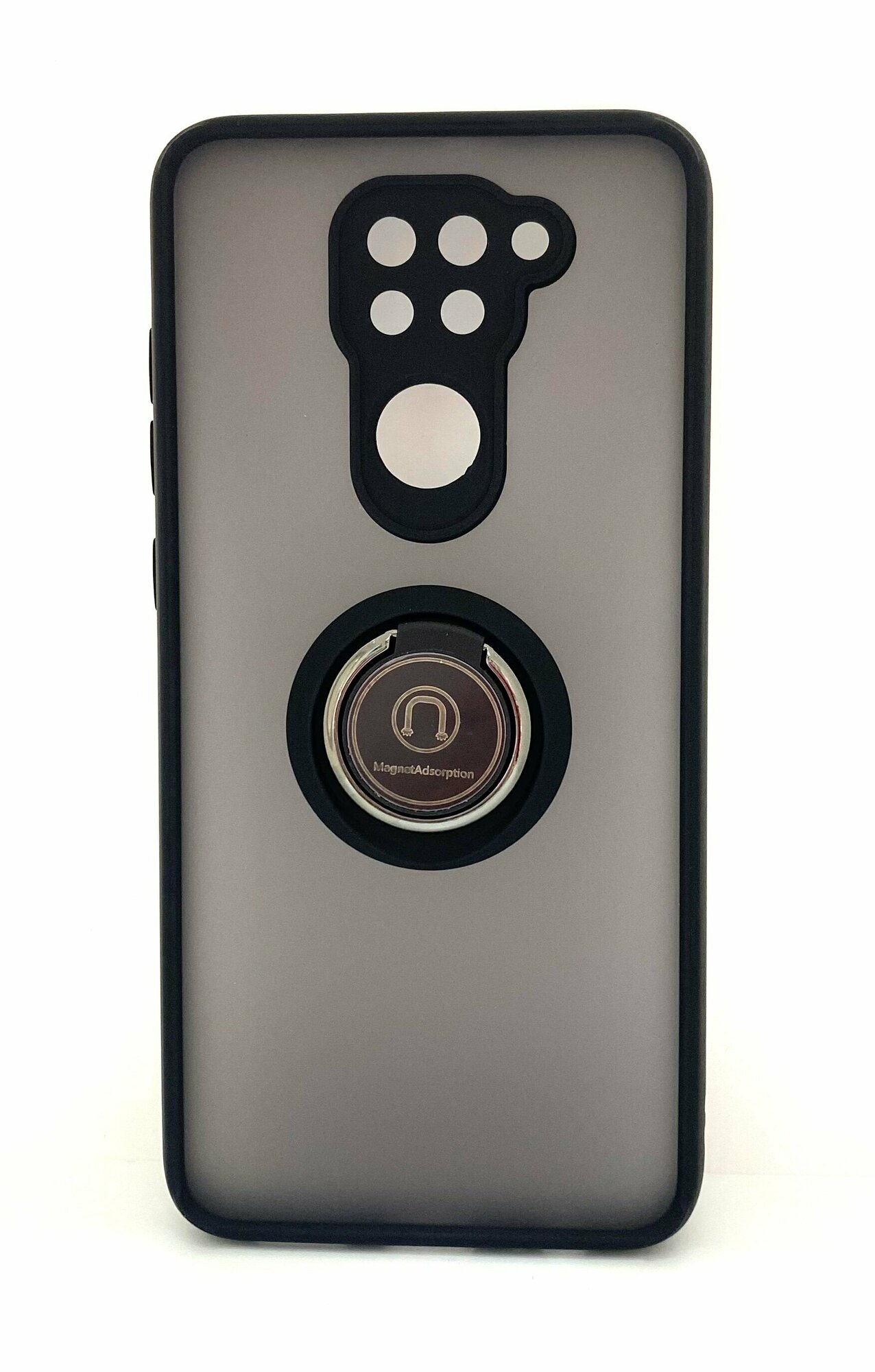 Чехол Xiaomi Redmi Note 9 противоударный (Брони чехол) с кольцом-подставкой и металлической пластиной