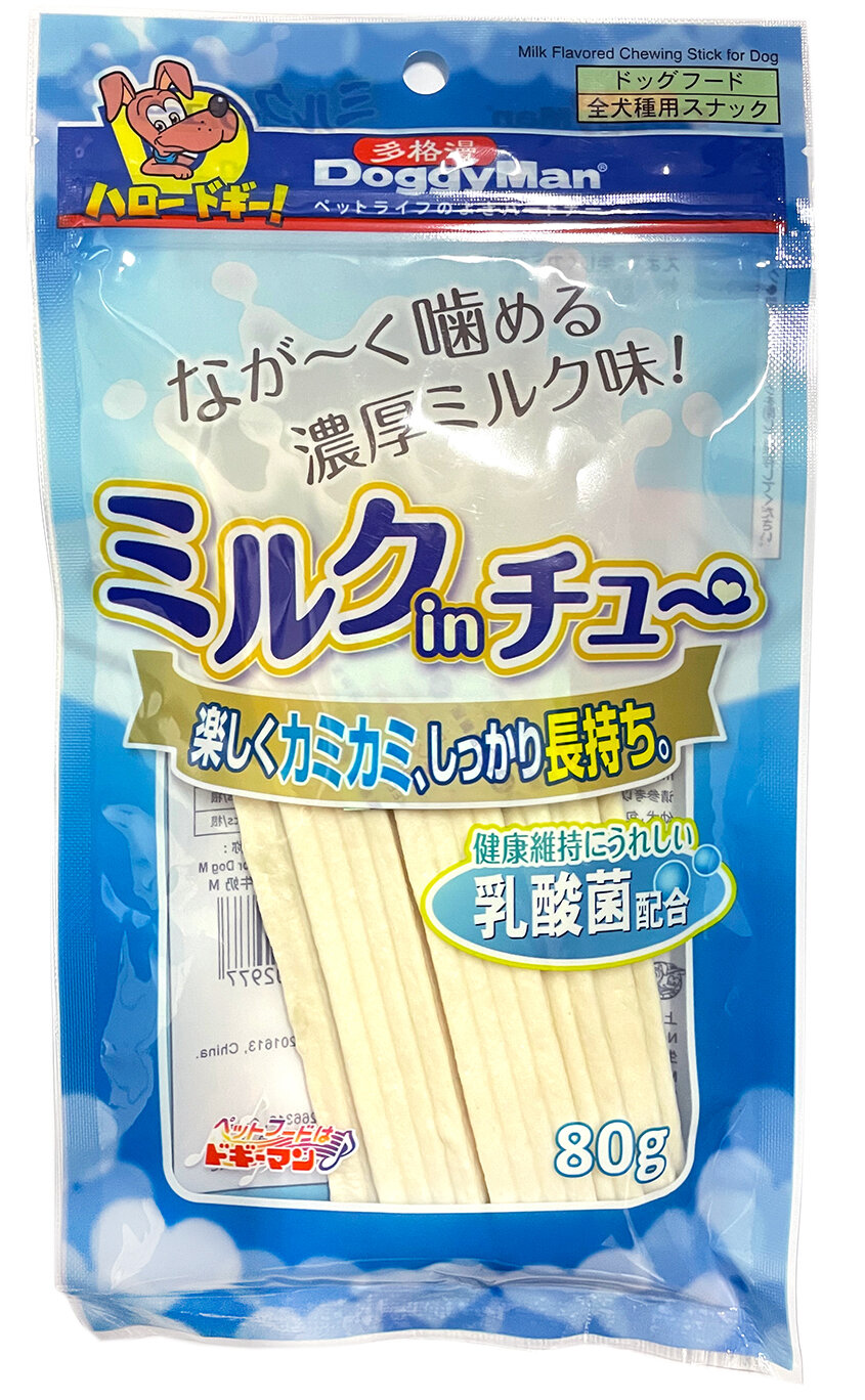 Лакомство для собак Japan Premium Pet Молочная соломка с лактобактериями для профилактики зубного камня, размер М, 80 г