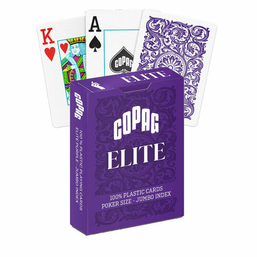 Игральные карты пластиковые Copag Elite Jumbo Index, фиолетовые, 1 колода