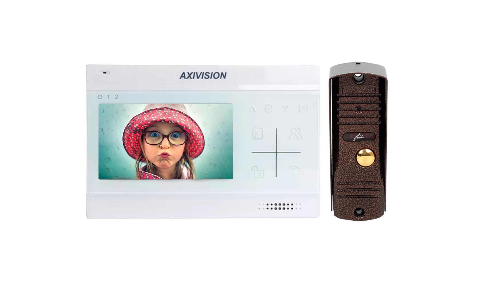 Комплект видеодомофона 4.3" Axivision-Fox FX-KIT-1 белый
