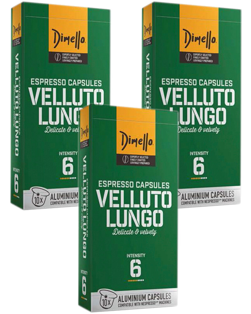 Dimello Кофе в капсулах Velluto Lungo 10 шт. - 3 уп.