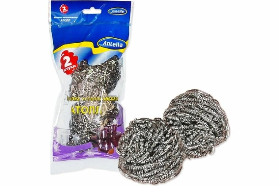 Набор мочалок 2 шт метал. д/тефлона спирал. Атолл 18 г арт. 3754 Антелла