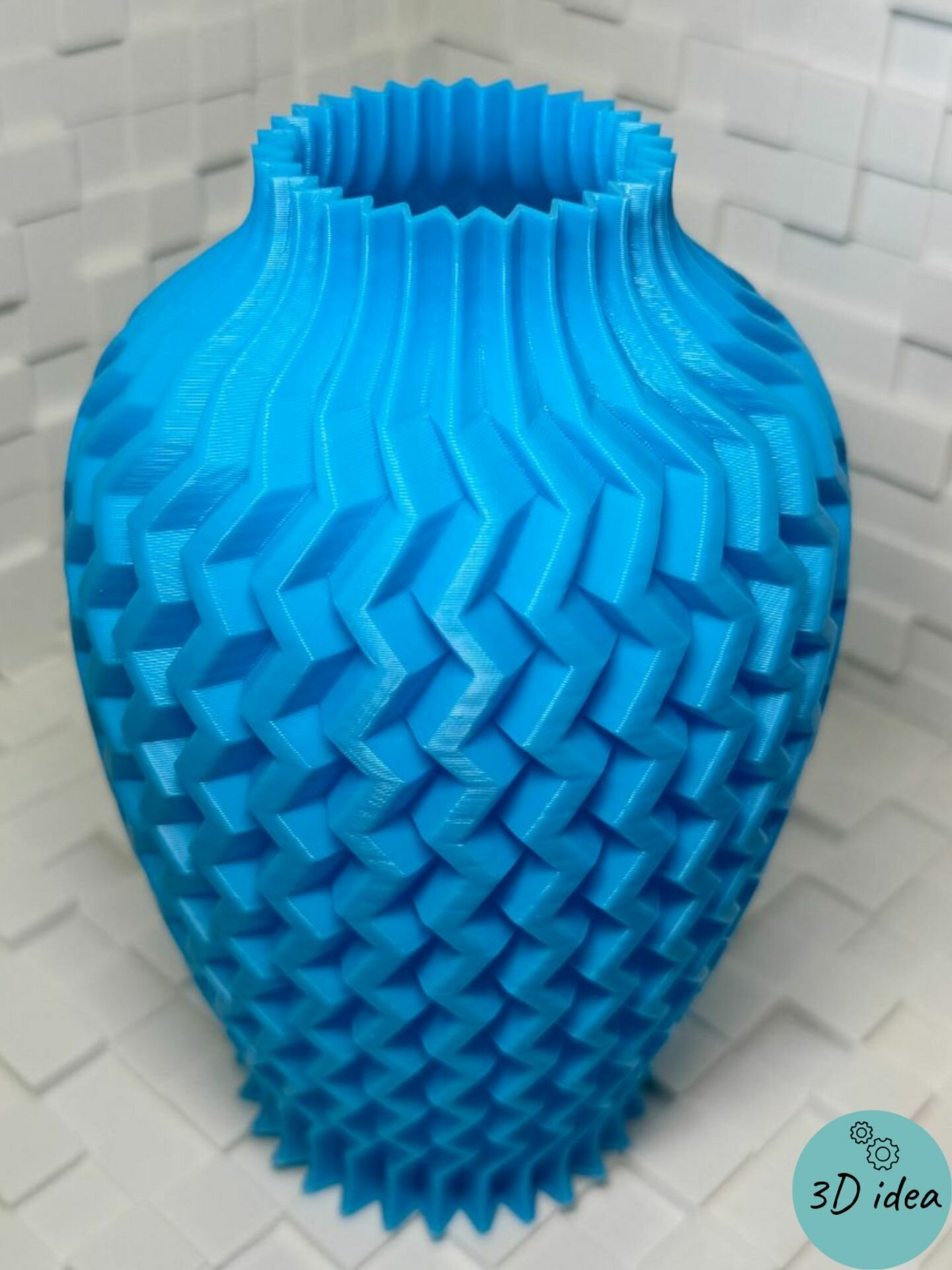 Ваза ZigZag - 3d печатная интерьерная ваза для цветов и сухоцветов — фото 1