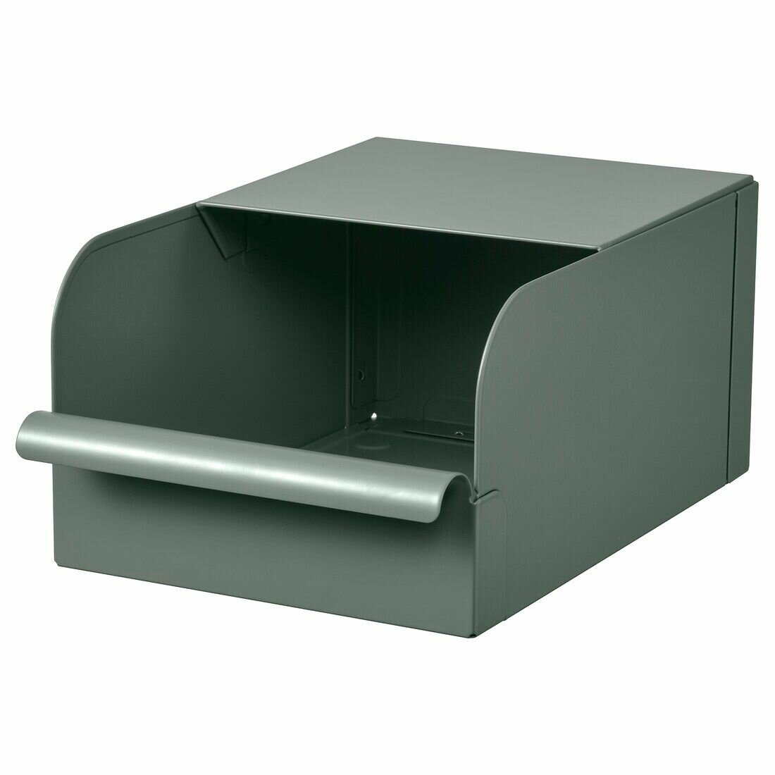 Контейнер для хранения IKEA REJSA рейса, 9x17x7.5 см, металлический, серо-зеленый