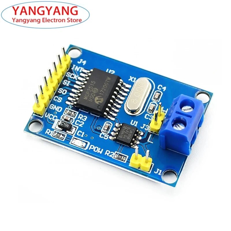 Новый модуль MCP2515 плата CAN Bus TJA1050 приемник SPI для 51-мегапиксельной микросхемы для Arduino DC 5В MCP 2515