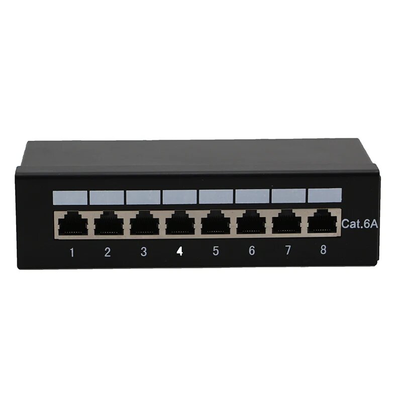 8 портов FTP Cat 6a Настенный 8 патч-панелей Сетевой порт RJ45 Высота 1U Экранированный FTP