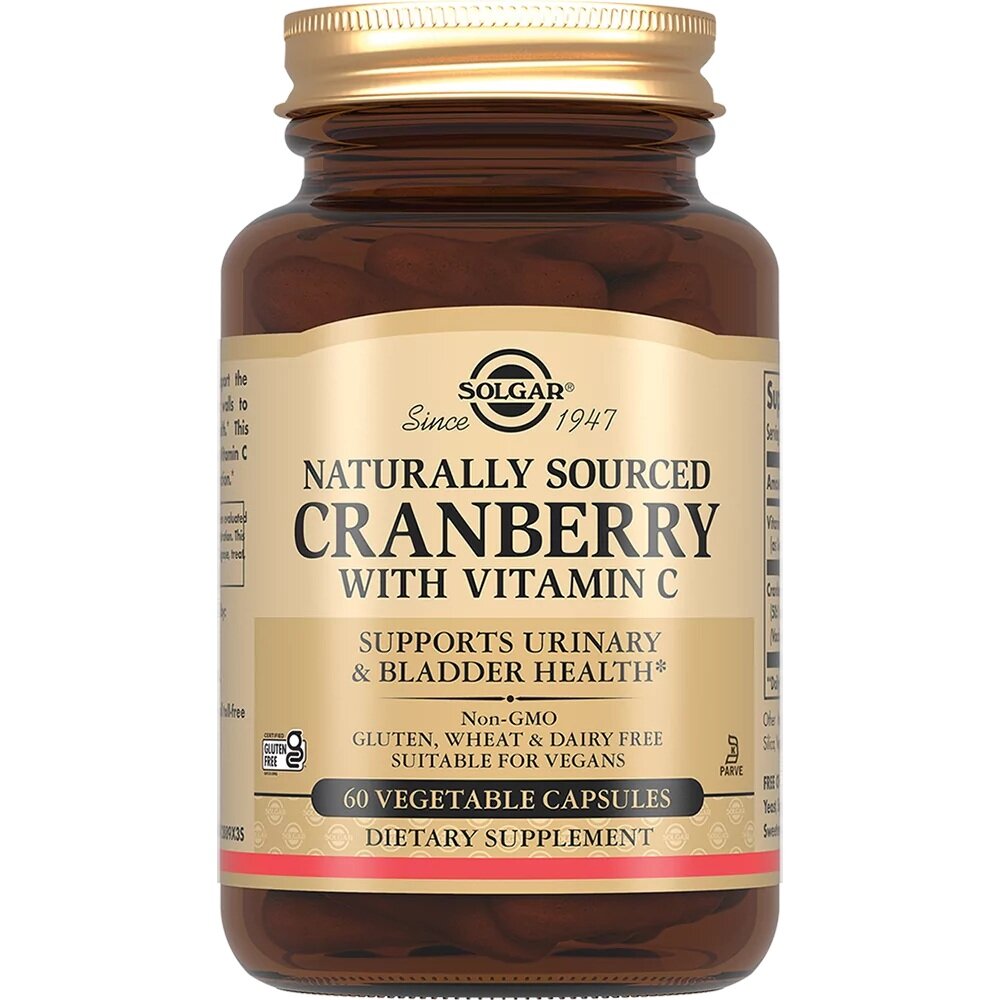 БАД Solgar Капсулы Натуральная клюква с витамином С 60 шт Natural Cranberry Extract