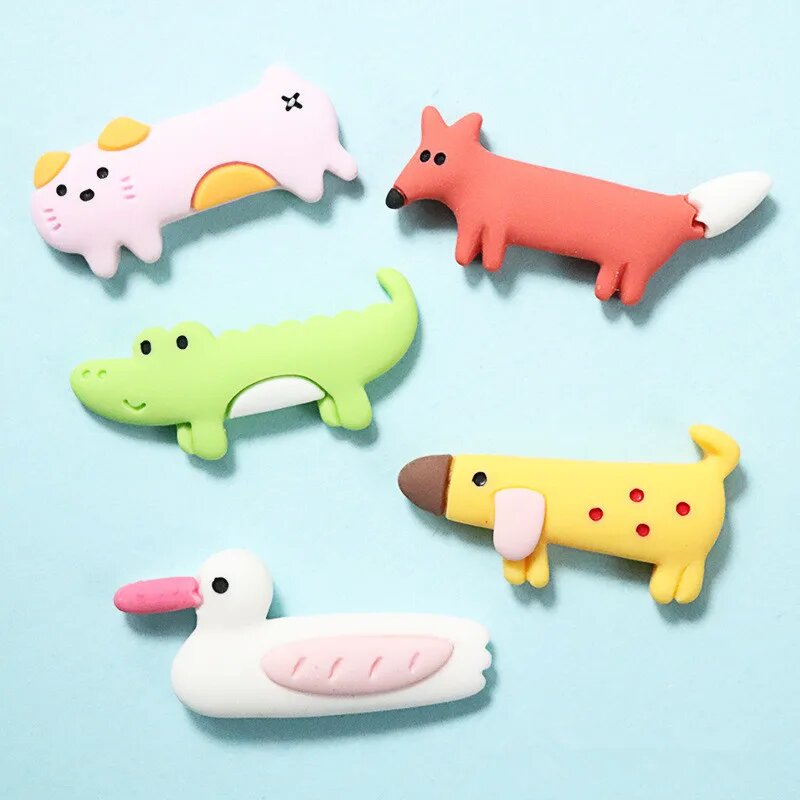 Cute animal Flat Back Resin Cabochons Scrapbooking DIY Jewelry Craft Decoration Accessories 10pcs -Q02, Random mixed color