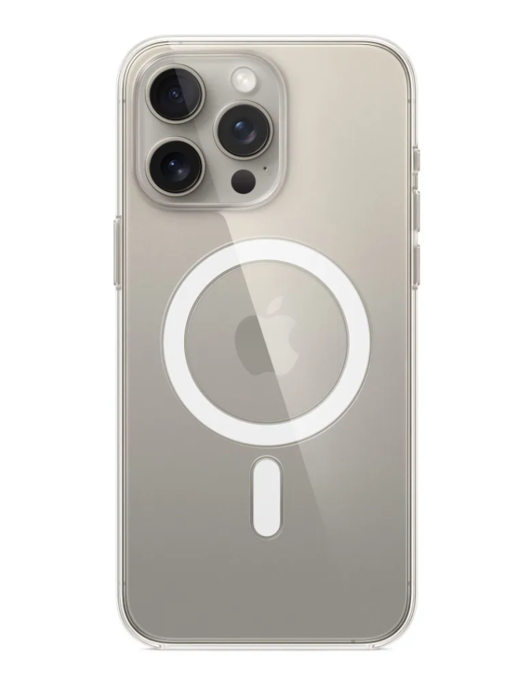 Чехол пластиковый для iphone 15 Pro Max MagSafe, Clear Case айфон 15 про макс Прозрачный