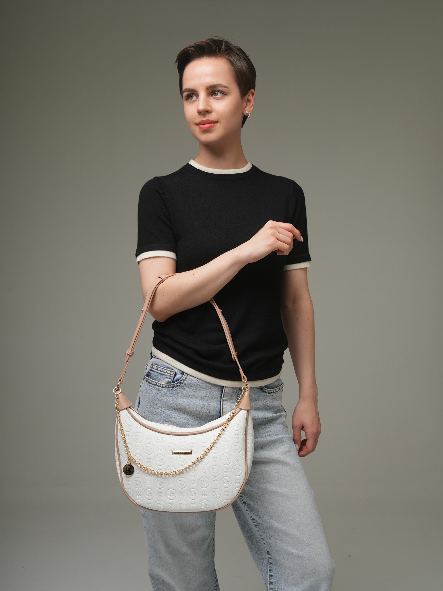 Сумка багет Daniele Patrici, белый — фото 1