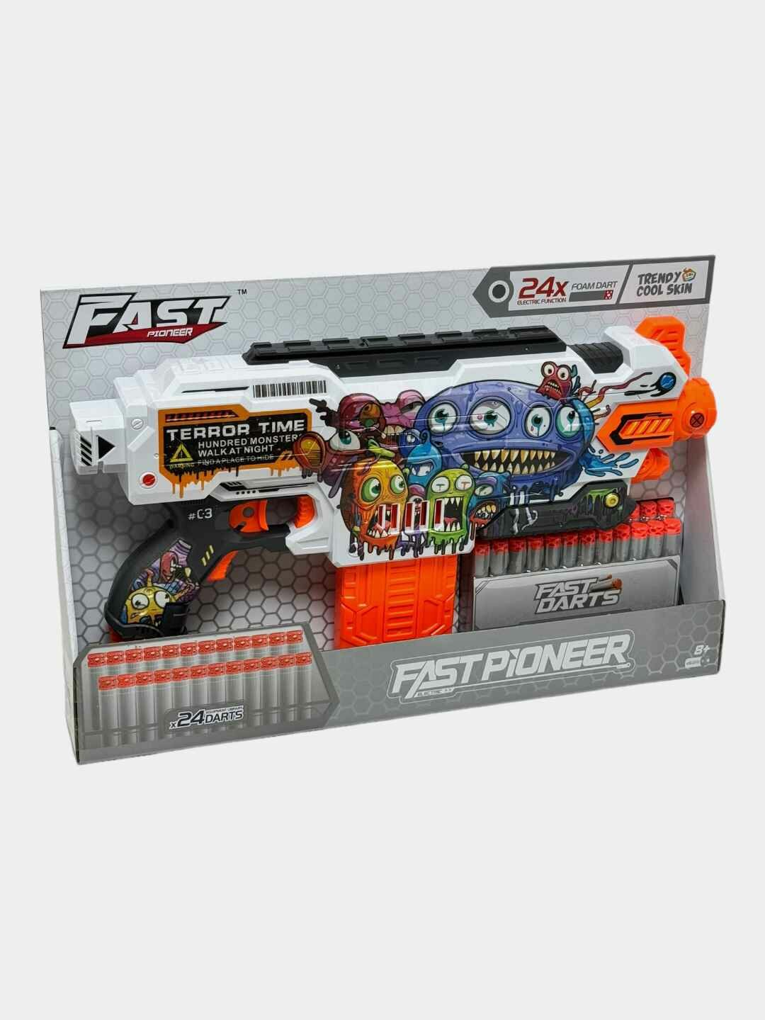 Пластиковый бластер Fast Pioneer Монстр Автомат для детей 8+ Код. 25044