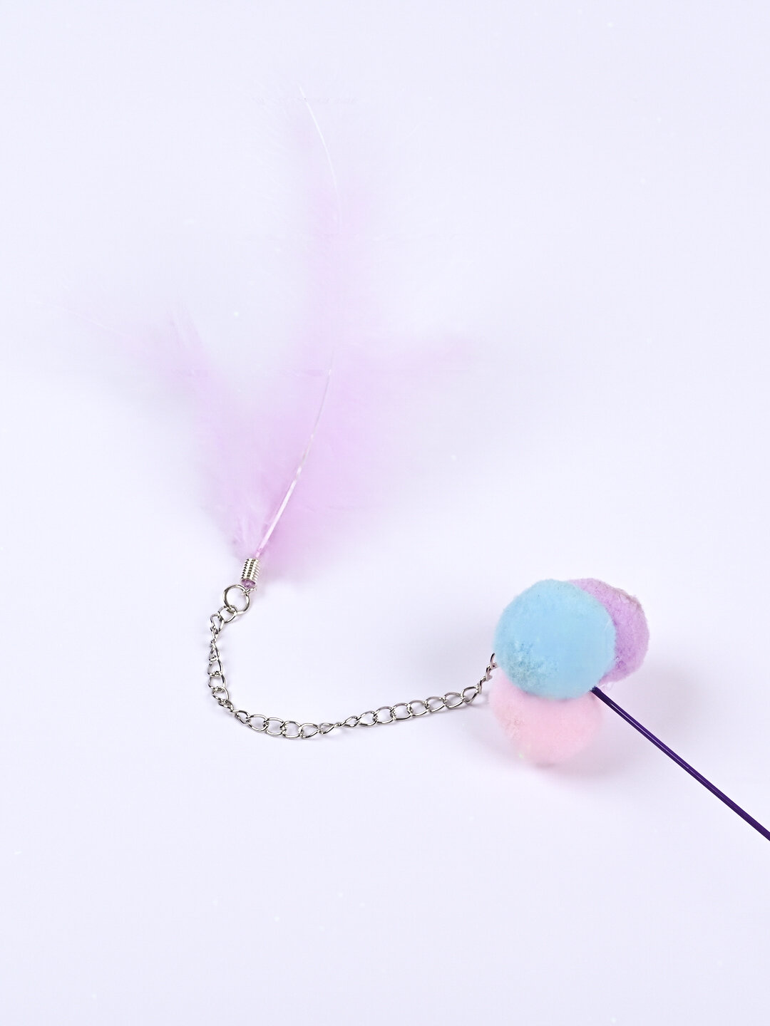 Удочка-дразнилка, для кошек, пластик/металл/ткань, с колокольчиком — фото 1