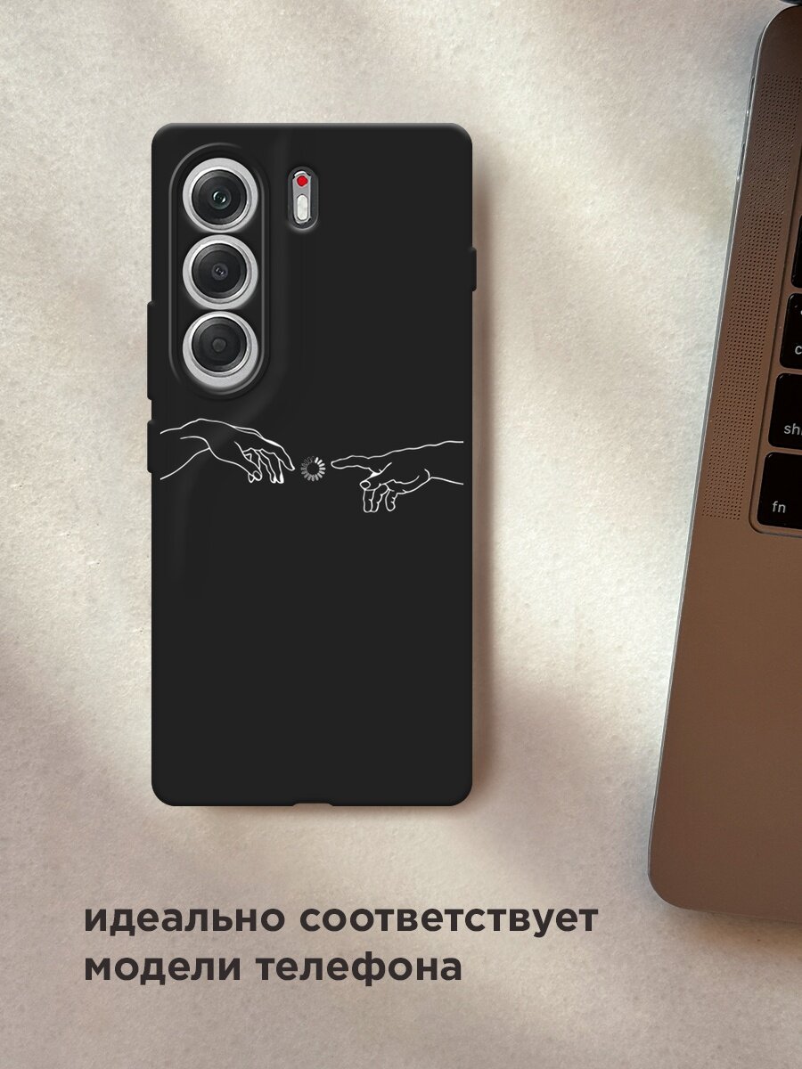 Черный матовый чехол на Tecno Camon 40 / Текно Камон 40 с принтом "Загрузка творения" — фото 1