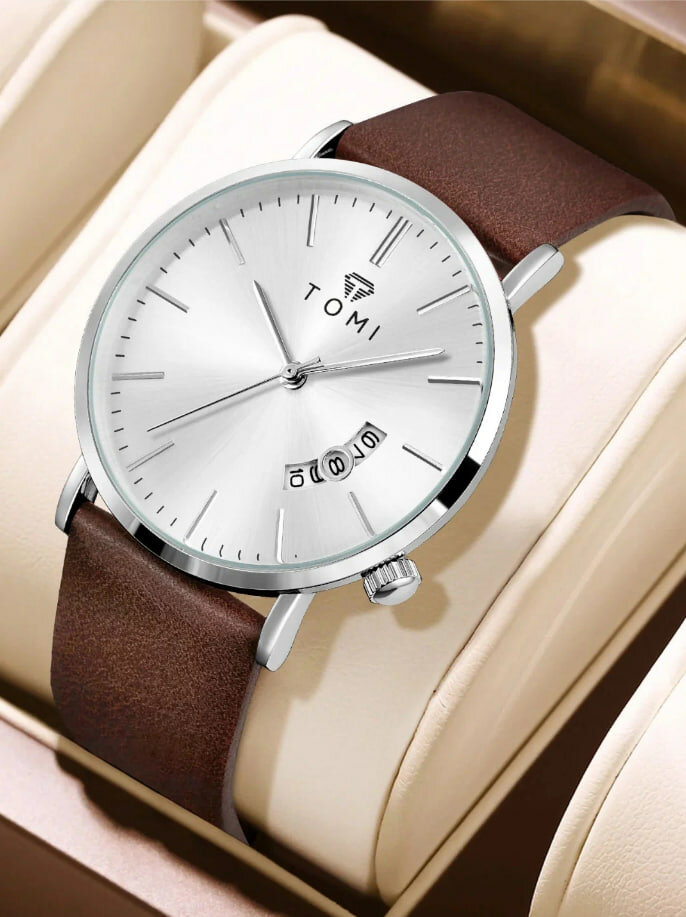 Наручные часы TOMI Casual, коричневый/белый — фото 1