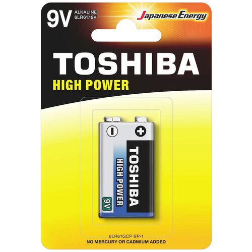 Батарейка Toshiba 6LR61, в упаковке: 1 шт.
