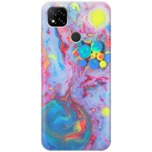 фото Силиконовый чехол на xiaomi redmi 9c / сяоми редми 9с с принтом "серо-голубые краски" re:pa