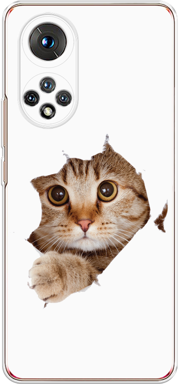 Силиконовый чехол "Кот и бумага" на Huawei Nova 9 / Хуавей Нова 9