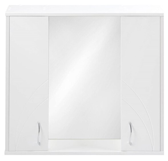 Шкаф-зеркало для ванной Logro Вирджиния 75, (ШхГхВ): 75х15х70 см, белый - фотография № 1