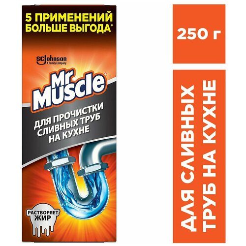 Mr.Muscle / Средство чистящее для сливных труб на кухне 250г 1 шт