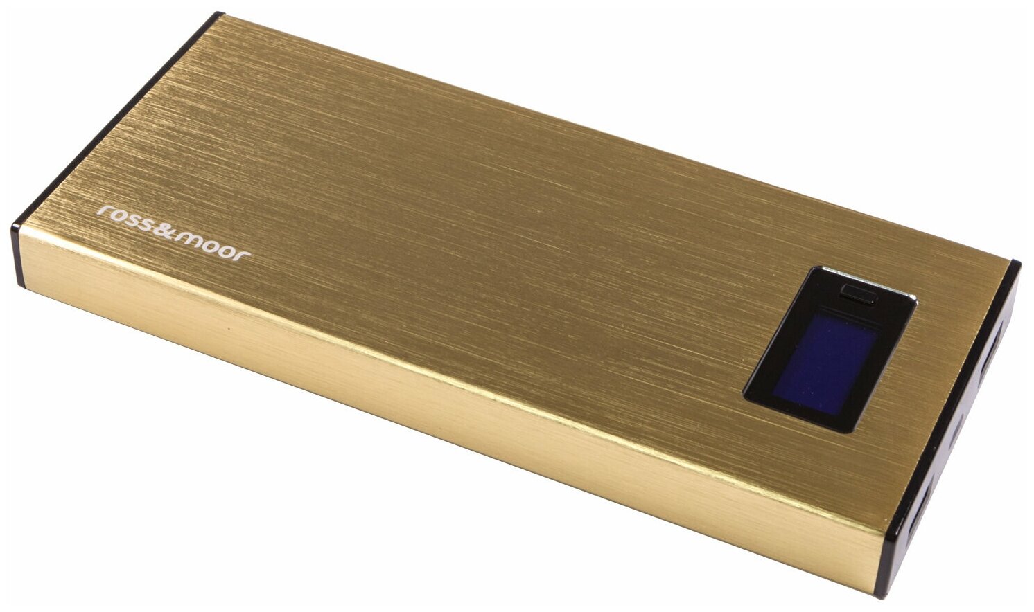 Универсальный внешний аккумулятор Ross&Moor PB-MS010 12000 мАч золотистый Металлический корпус USB 5В/2.1А+USB 5В/1A