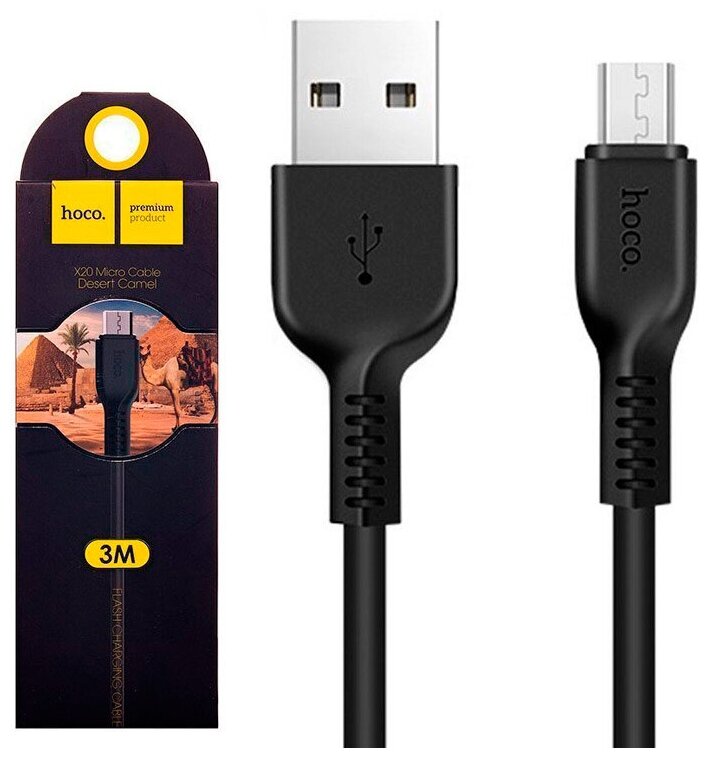 USB Кабель Micro, HOCO, X20, 3M, черный
