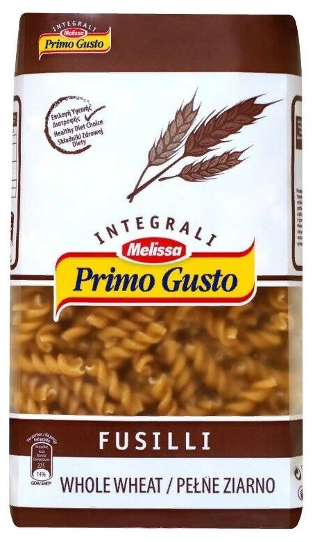 Макароны Primo Gusto "Fusilli" цельнозерновые, 500 г