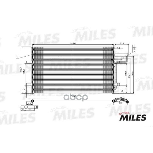 Радиатор кондиционера MILES ACCB000 FORD FOCUS II/C-MAX 1.6-2.0/1.6-2.0 TDCi 04-