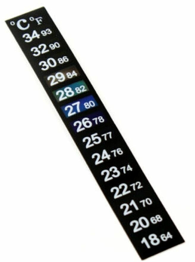 Термометр LCD самоклеящийся 18-34 C ., полоска 13x2 см - фотография № 1