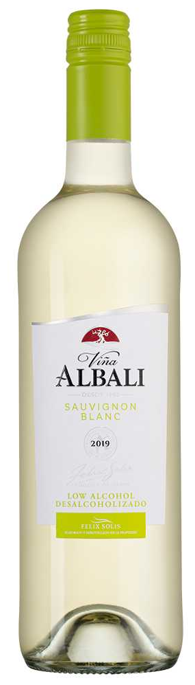 Вино Винья Албали Совиньон Блан белое полусухое безалкогольное 0,5%