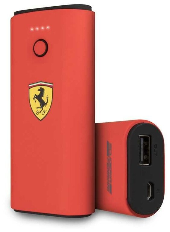 Внешний аккумулятор Ferrari PowerBank Soft Rubber 5000 мАч красный
