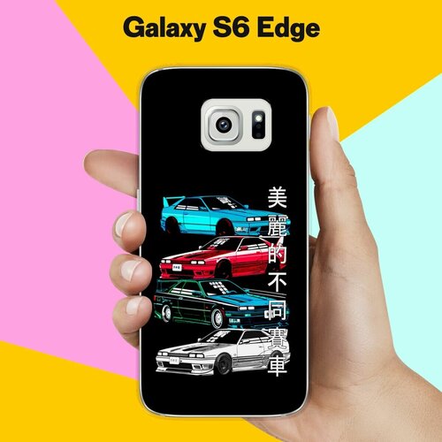 Силиконовый чехол на Samsung Galaxy S6 Edge Машины / для Самсунг Галакси С6 Эдж жидкий чехол с блестками абстрактные цветы в движении на samsung galaxy s6 edge самсунг галакси с 6 эдж