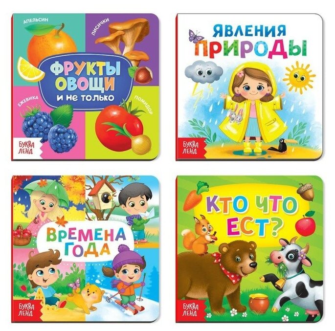 Буква-ленд Книги картонные набор «Знакомимся с окружающим миром», 4 шт. по 10 стр.