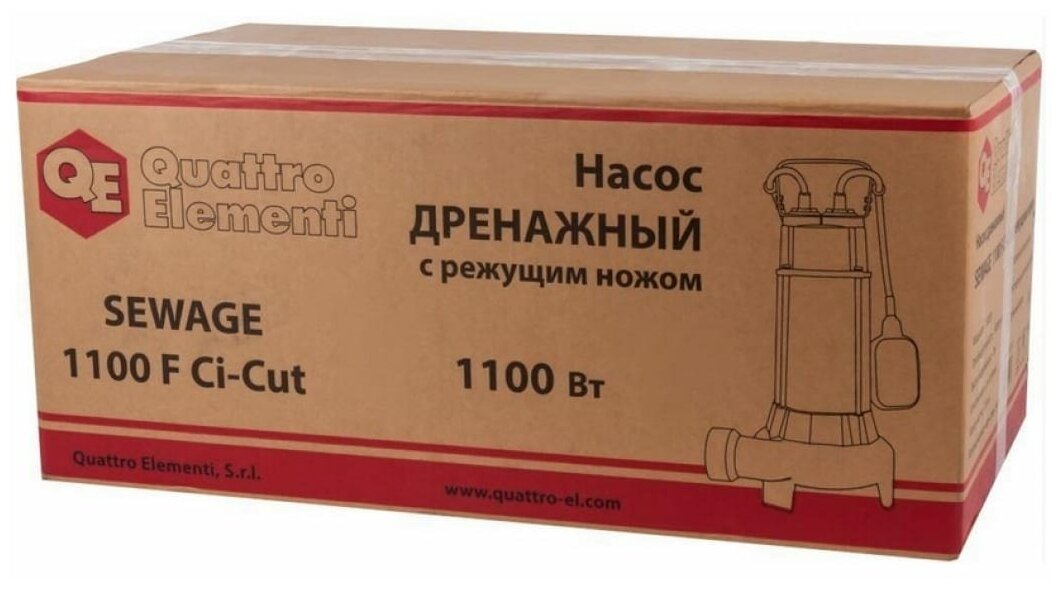 Дренажный насос Quattro Elementi Sewage 1100 F Ci-Cut (1100 Вт)