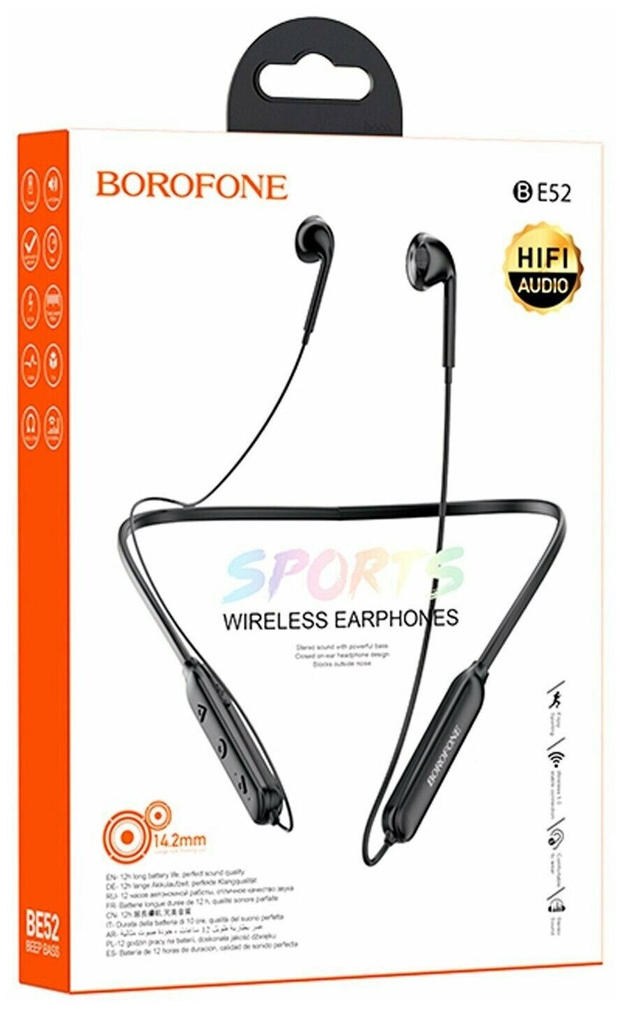 Наушники Borofone BE52 Ear Sports Black 6931474749468