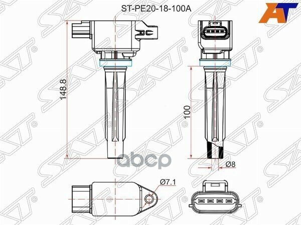 Катушка Зажигания Mazda Cx-5 12-/Mazda 6 12-/Mazda 3 13- Sat арт. ST-PE20-18-100A