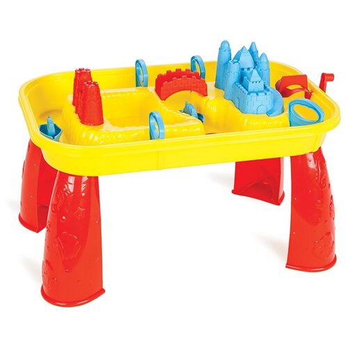 фото Песочница-столик pilsan игровой стол с водой и песком 06-307, 58х38 см, желтый/красный