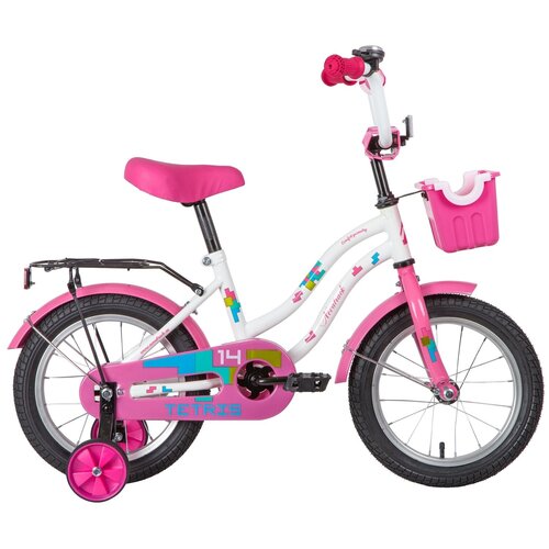 Велосипед NOVATRACK 14 TETRIS белый тормоз нож крылья цвет багажник корзина полная защцепи 574000₽