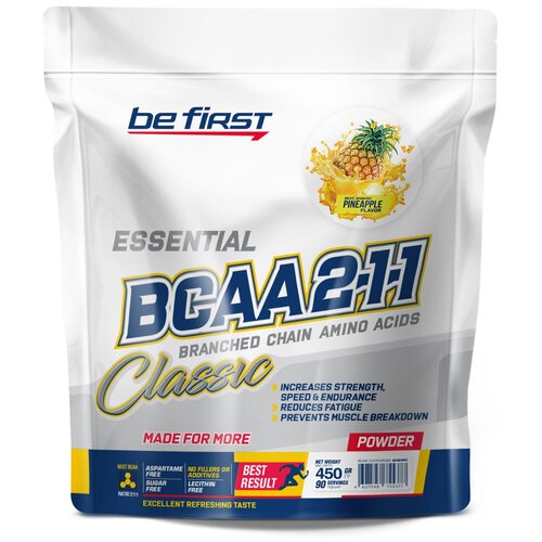 BCAA Be First 2:1:1 Classic Powder, ананас, 450 гр. аминокислота be first 2 1 1 classic powder ананас 200 гр