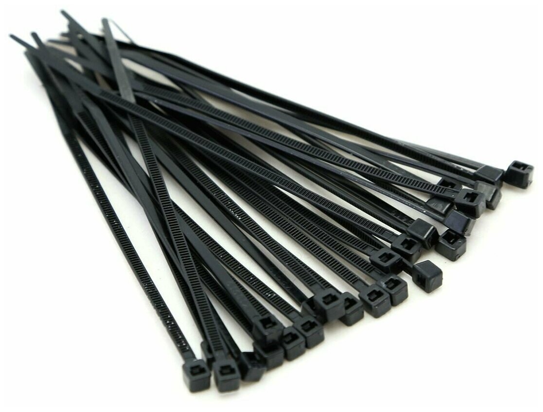 Стяжки нейлоновые 4.6 мм х 200 мм черные (100шт) / Хомут кабельный - фотография № 4