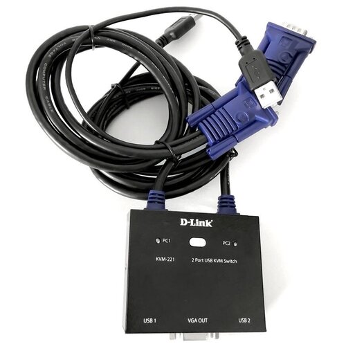 KVM-переключатель D-Link KVM-221 kvm переключатель d link kvm 450 c1a