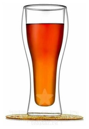 Стеклянный стакан с двойными стенками для пива, 500 мл