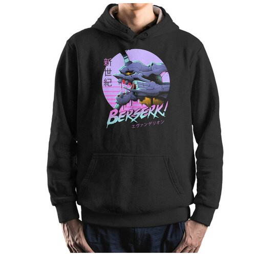 Толстовка / Худи Dream Shirts Аниме Евангелион Берсерк - Neon Genesis Evangelion Мужской Черный 48 Размер черный  