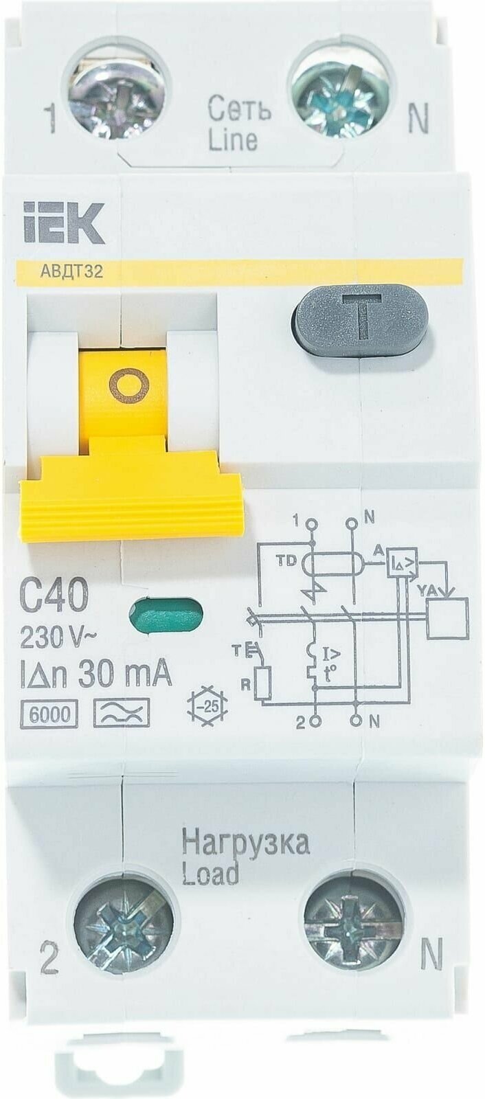 IEK Автоматический выключатель дифференциального тока АВДТ32 C40 30мА - фотография № 4